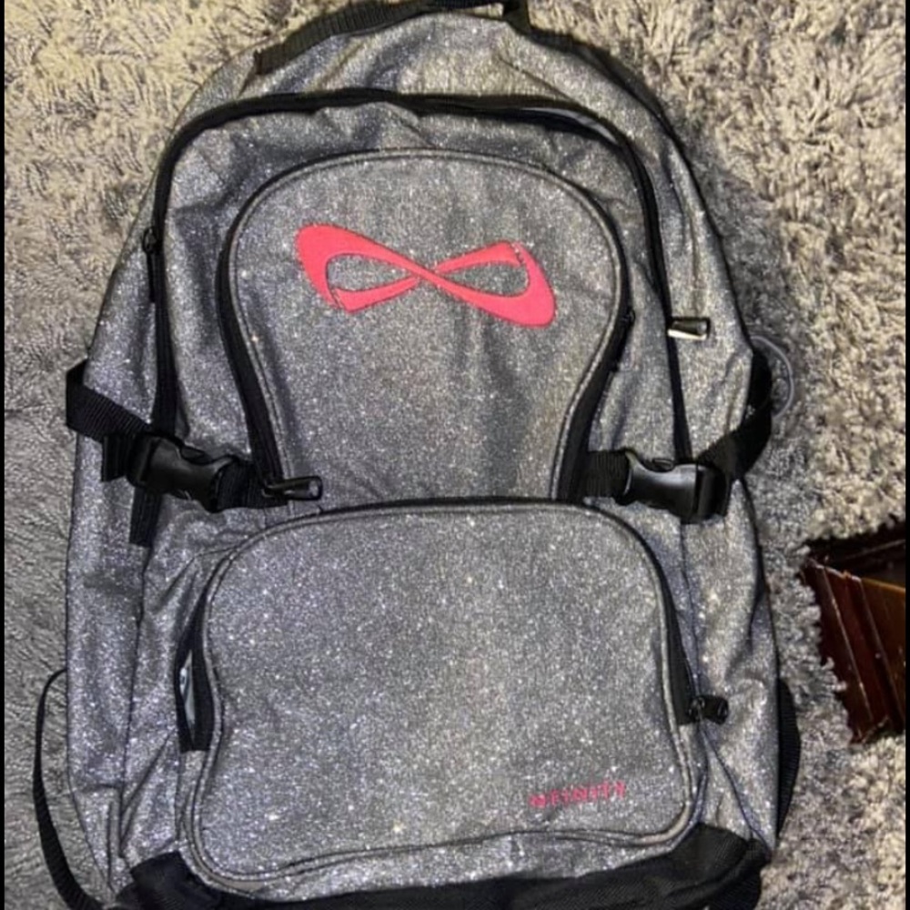 NFinity Silver Sparkly Hot Pink Cheer Backpack